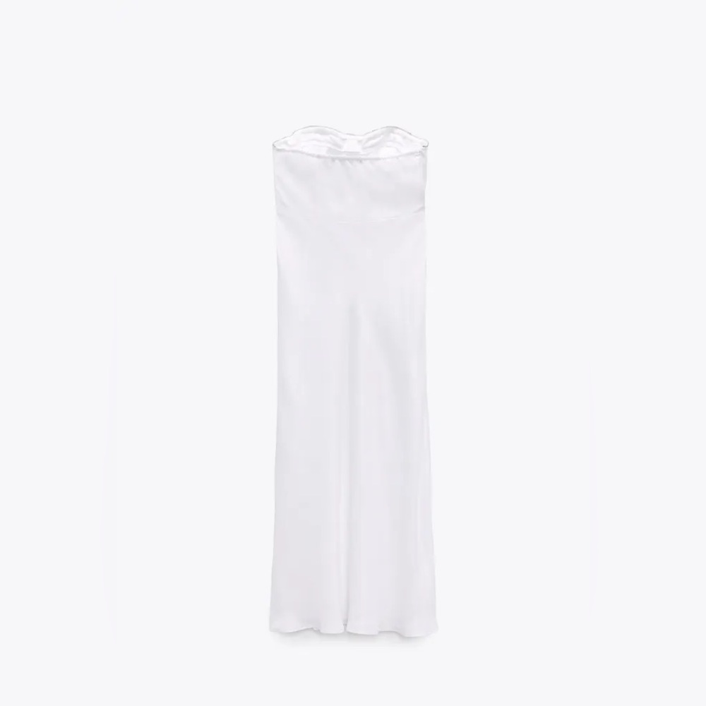 Zara dress midi satin wedding corset rhinestone party shower bridal cocktail - Picture 15 of 16